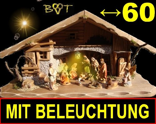 Exklusive Weihnachtskrippe + Zubehör, 68 Cm Länge Breit & Massiv ...